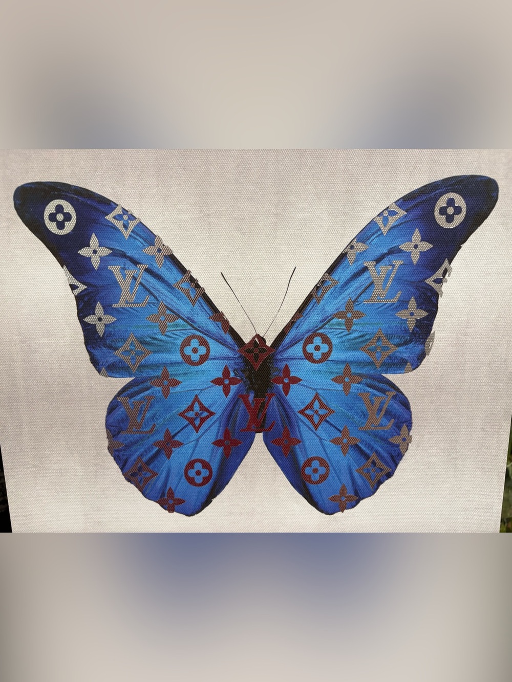 Fashion Logo Butterfly Wall Plaque Art Design by Madeline Blake, 12” x 12” - Picture 10 of 14